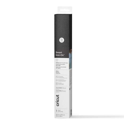 Smart Iron On&trade; Glitter Matless Heat Transfer Vinyl (3 ft), Black