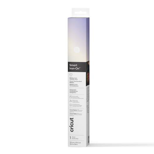 Smart Iron-On&trade; Holographic Matless Heat Transfer Vinyl (3 ft) -  Translucent Blue
