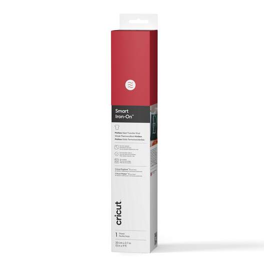 Smart Iron-On&trade; Matless Heat Transfer Vinyl (9 ft), Red
