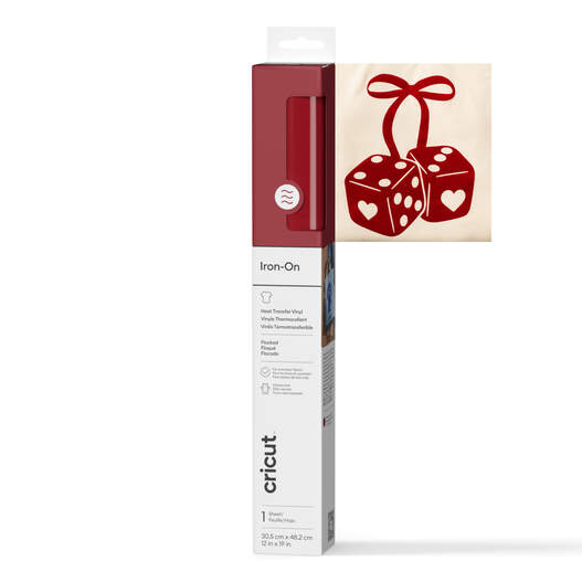 Flocked Iron-On (0.5m / 19 in), Red