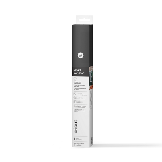 Smart Iron-On&trade; Matless Heat Transfer Vinyl (0.9 m / 3 ft), Black