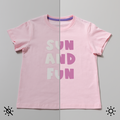 UV-Activated, Colour-Changing Iron-On,  White - Pink